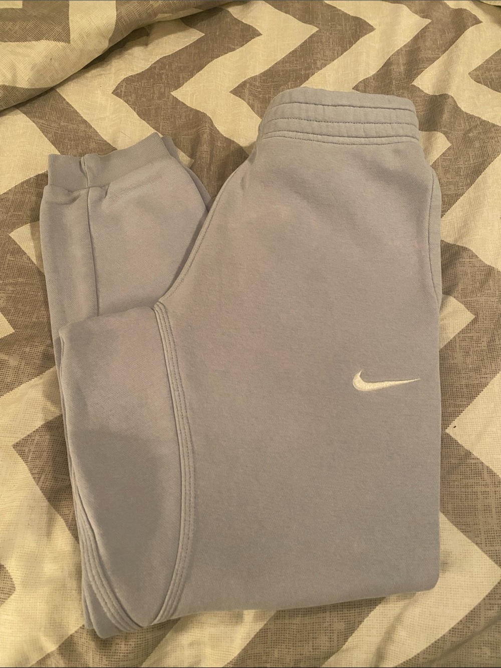 Nike Mens Light Blue Sweatpants with White Swoosh